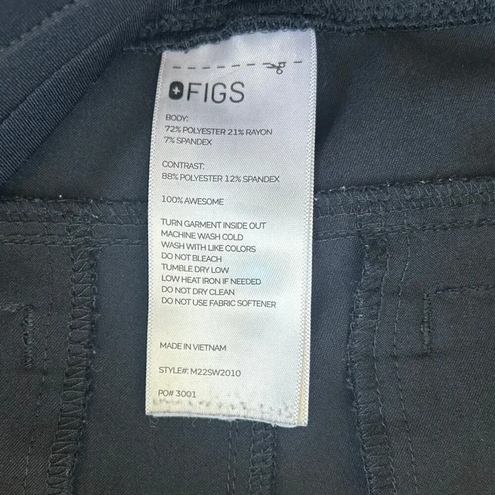 NWOT Figs Axim 7 Pocket Straight-Leg Scrub Pant Black Mens Size Small